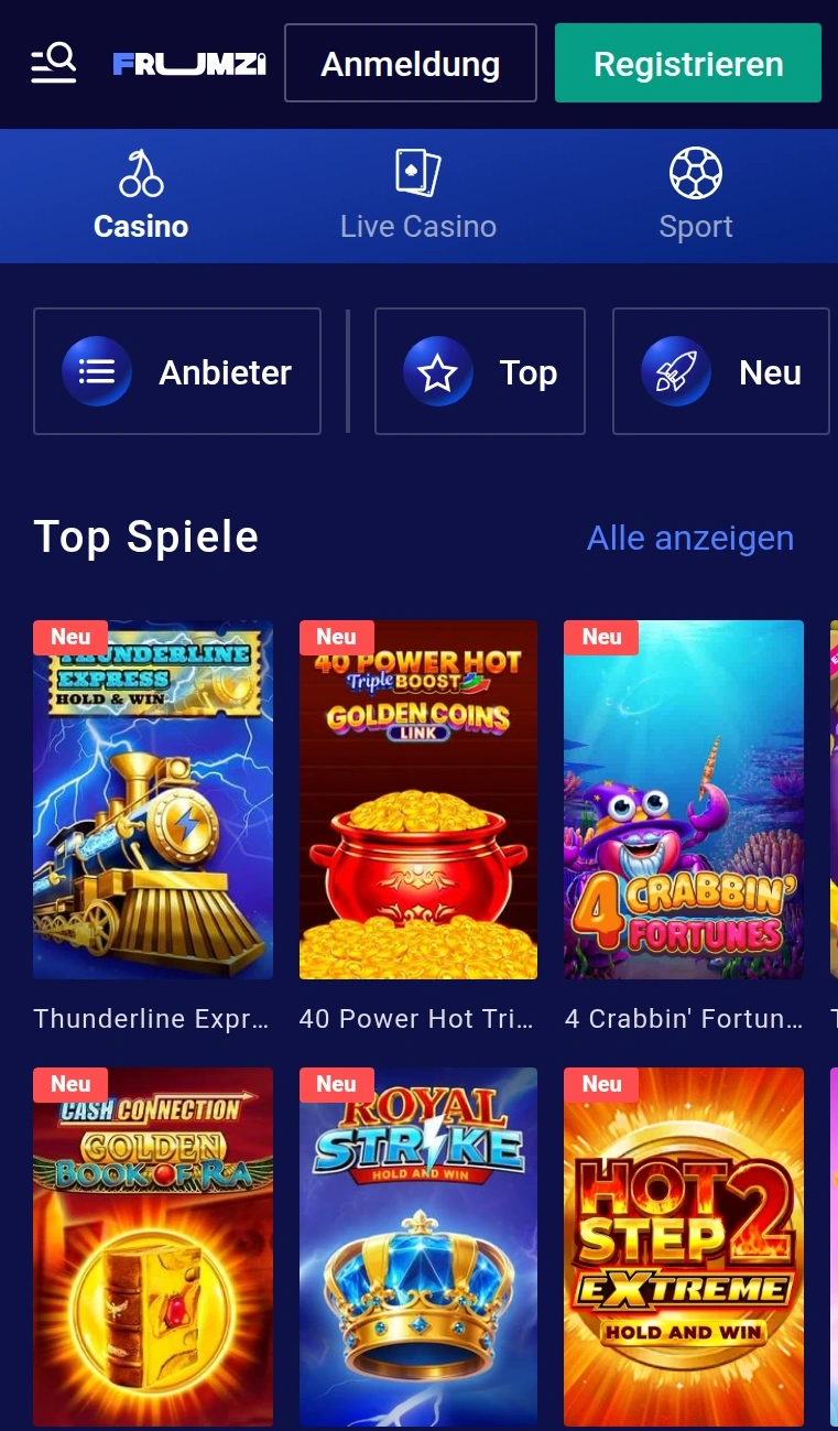 Frumzi mobile Browser-Nutzung