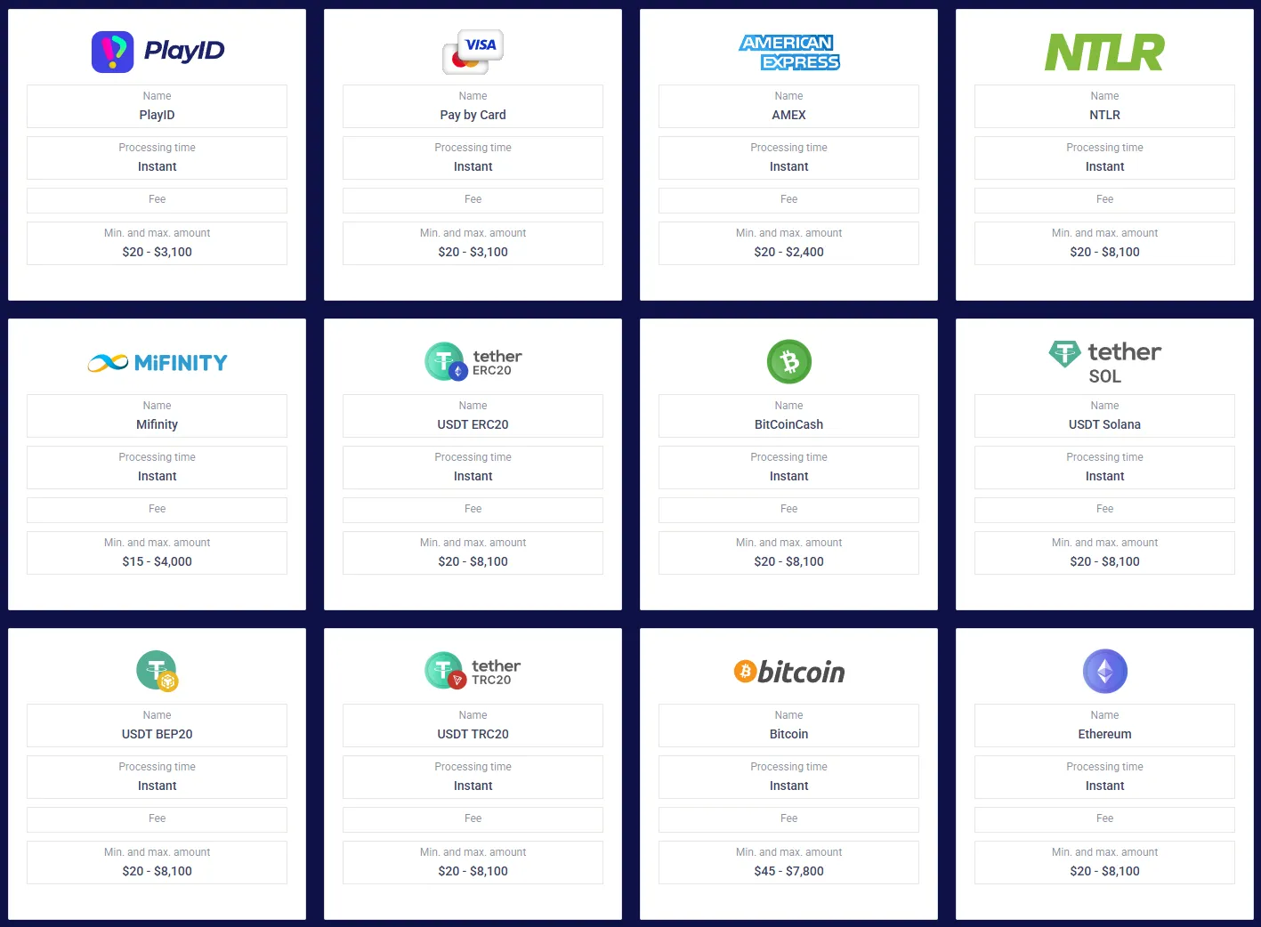 Frumzi payment methods