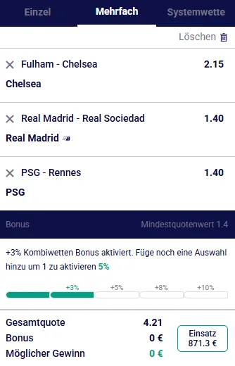 Cash Out bei verfügbaren Frumzi Wetten
