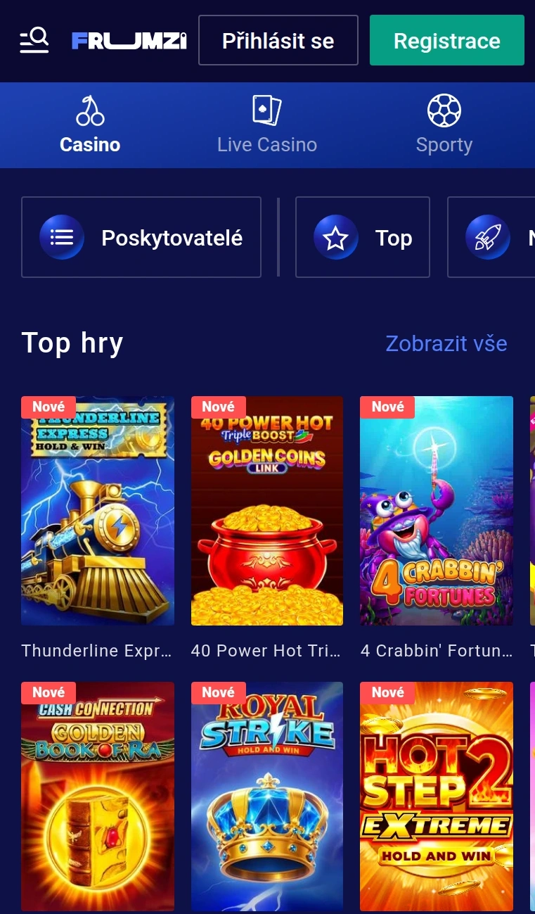 Mobilní hraní na Frumzi