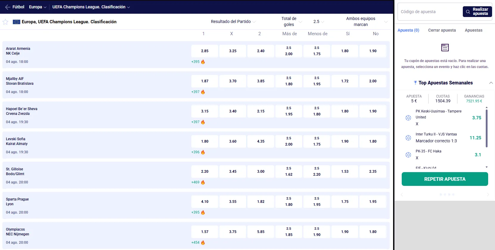 Función Cash Out en apuestas deportivas