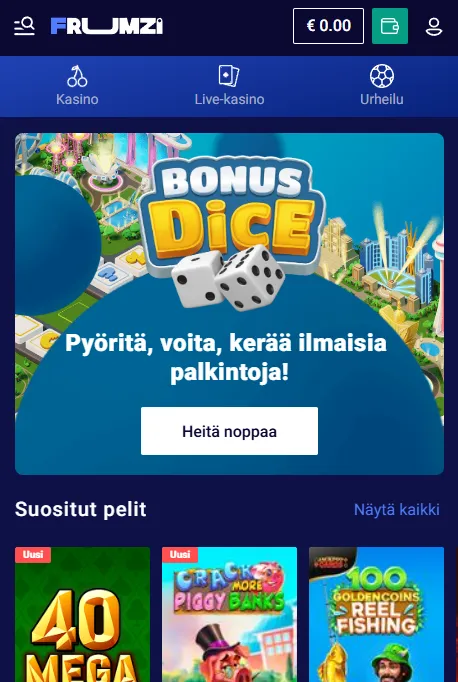 Frumzi kasino mobiiliselaimessa
