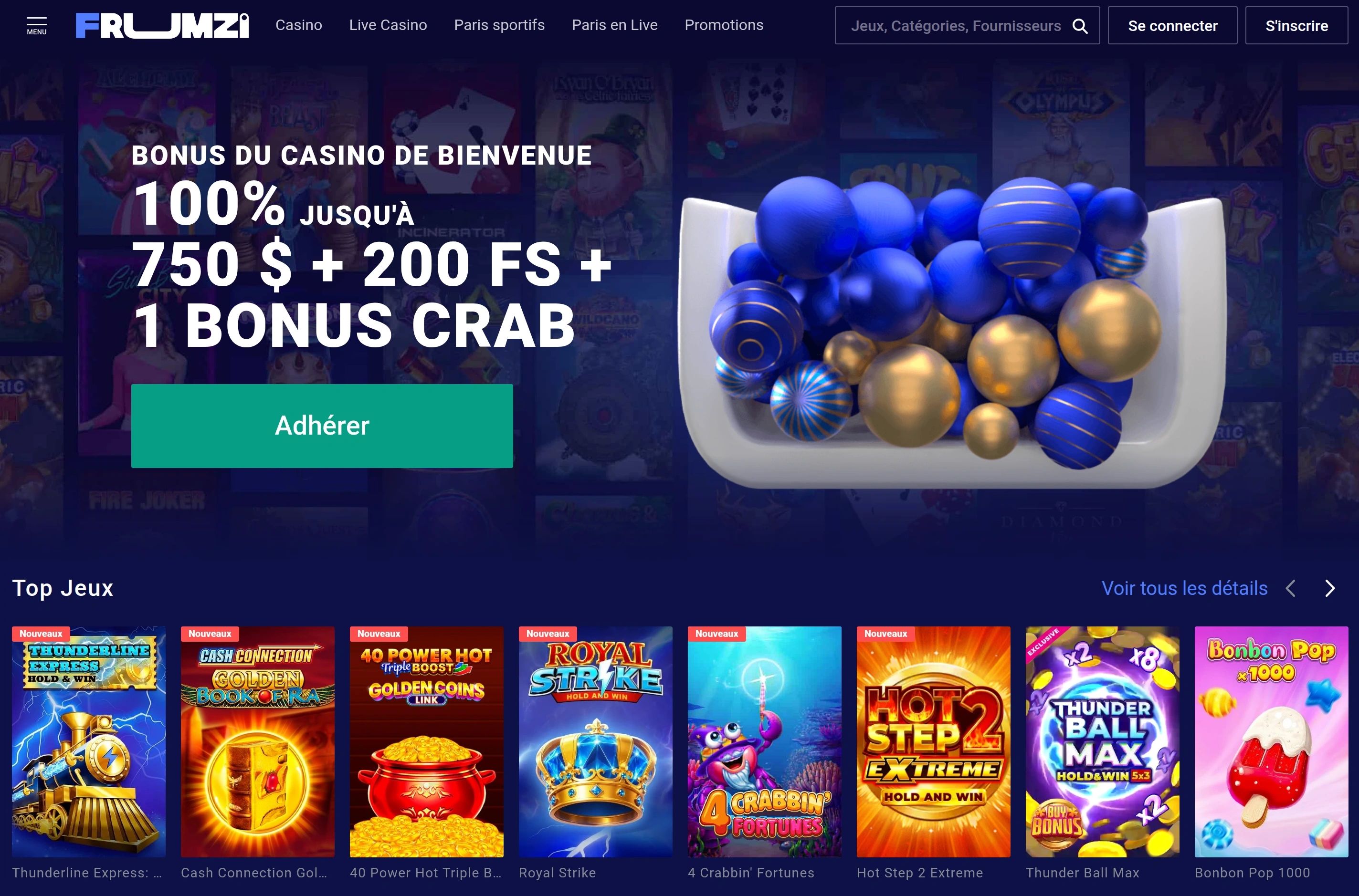 Jeux du casino Frumzi