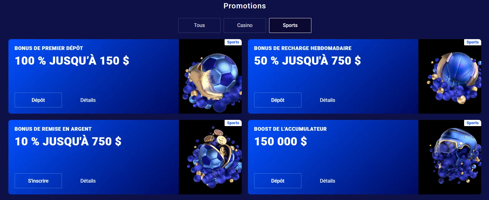 Offres et bonus dédiés aux paris sportifs