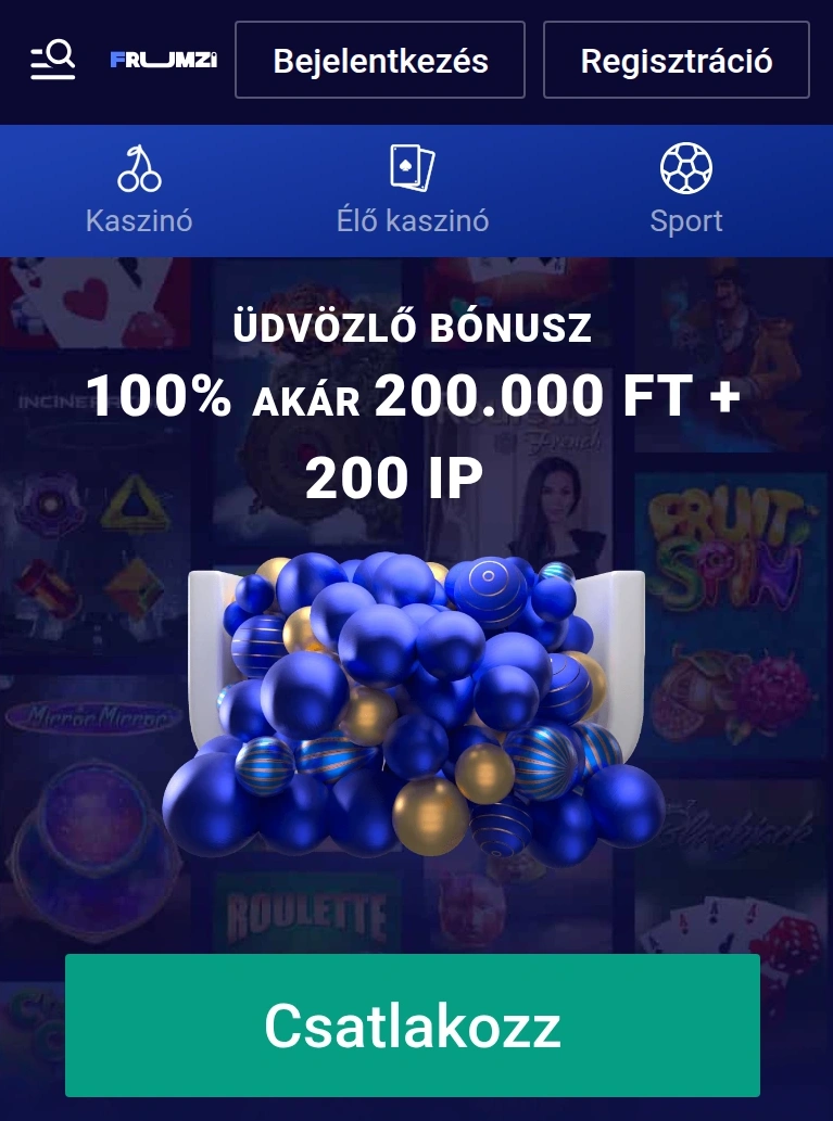 Frumzi reszponzív felülete mobilböngészőben
