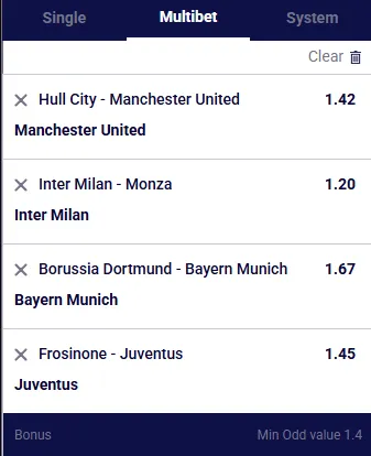 Cash Out option shown on a betting slip