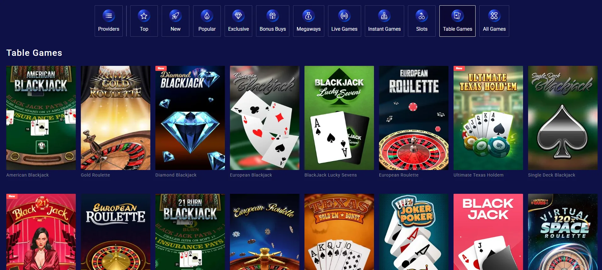 Frumzi slots and game category cards