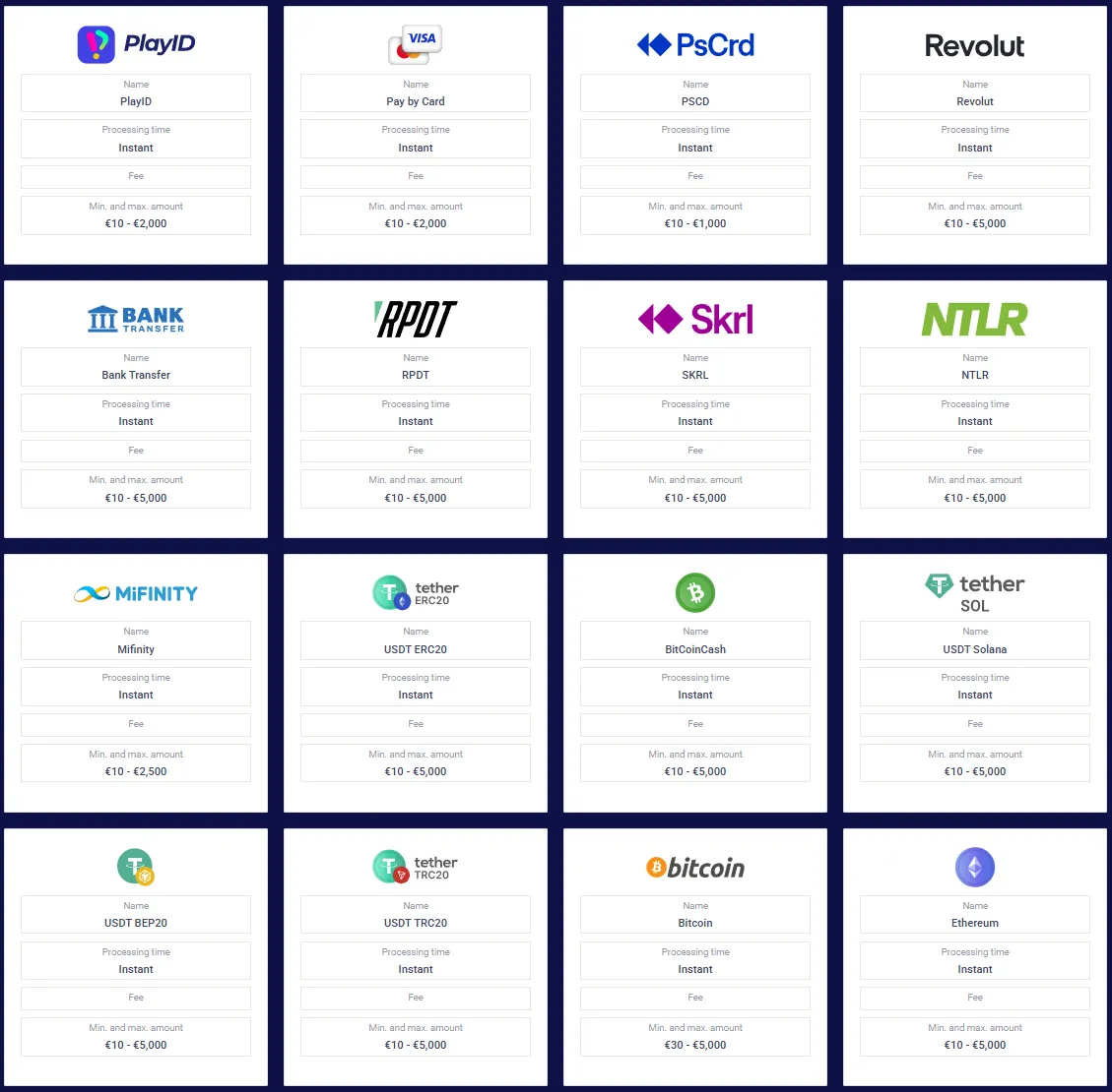 Frumzi payments and withdrawals