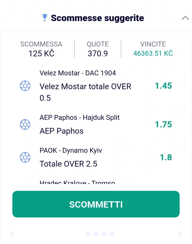Schedina Frumzi per selezioni e puntate