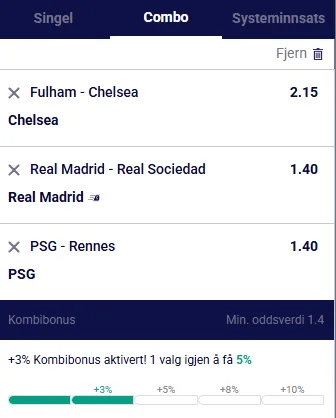 Bet Builder for kvalifiserte markeder i samme kamp