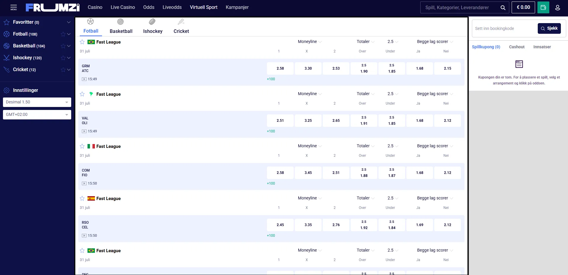 Accumulator Boost for kvalifiserte kombinasjonsspill