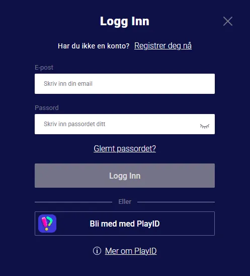 Frumzi-konto med sikker innlogging og passordhjelp