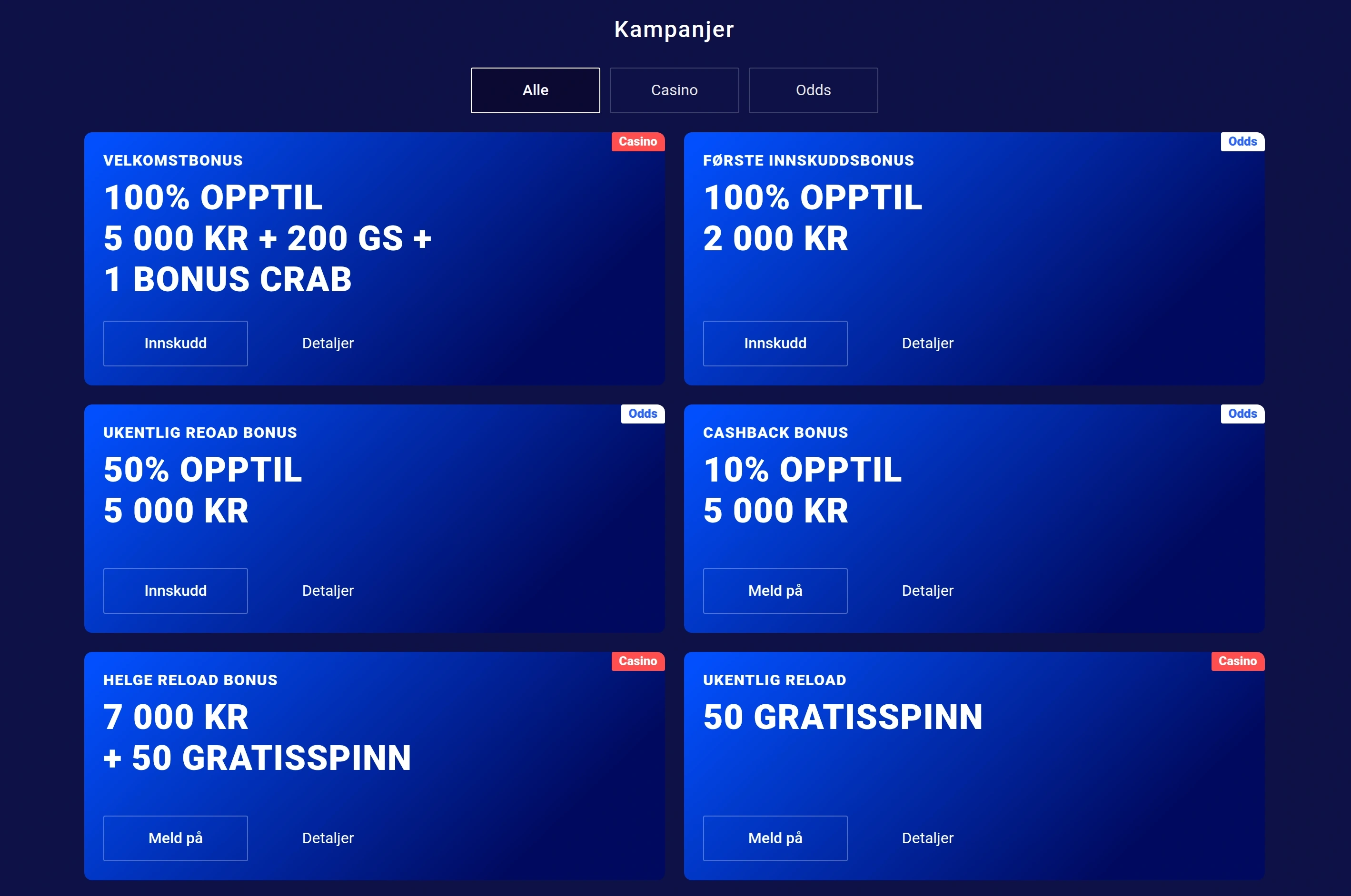 Bonusoversikt Frumzi