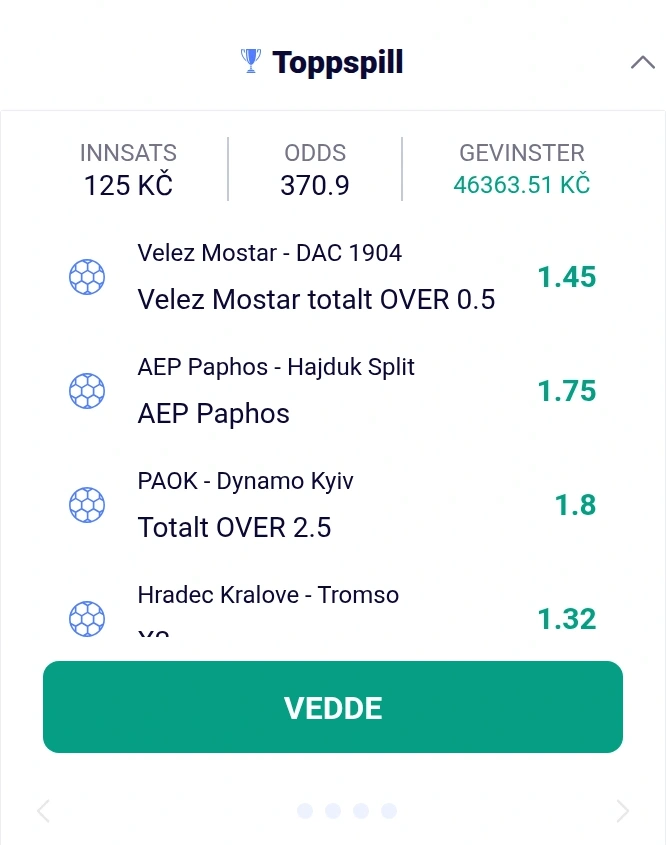 Spillkupong for valgte odds hos Frumzi sportsbook