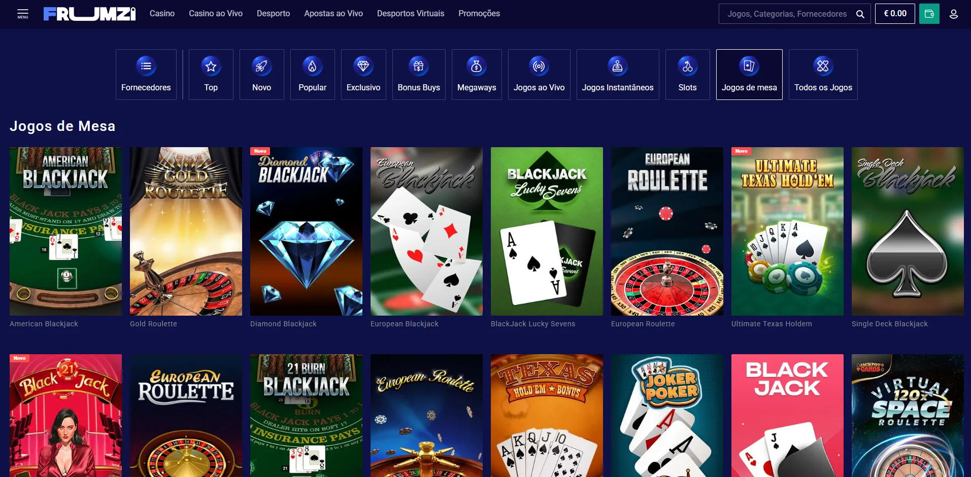 Cartões de jogos de casino