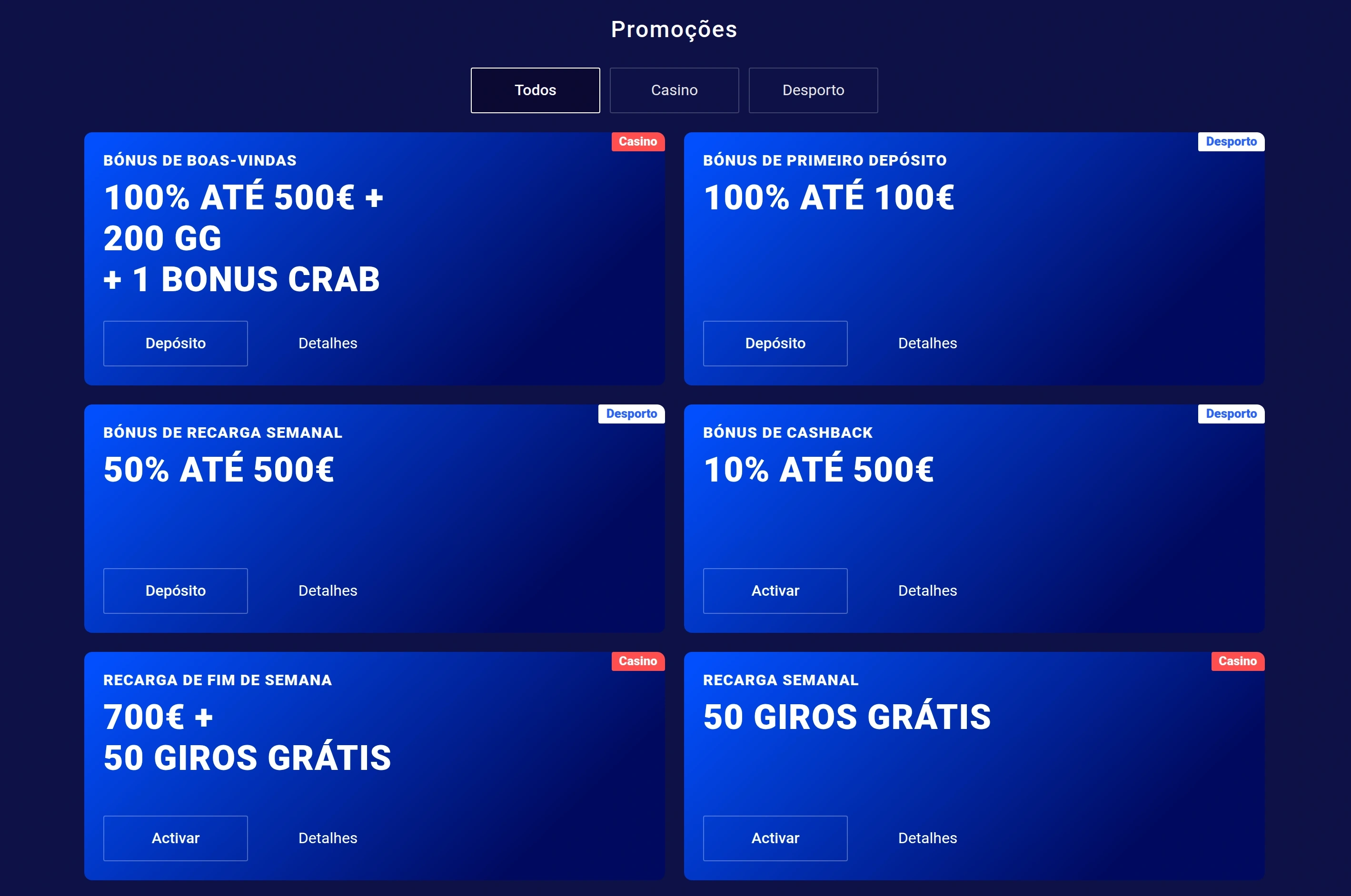 Controlo de bónus